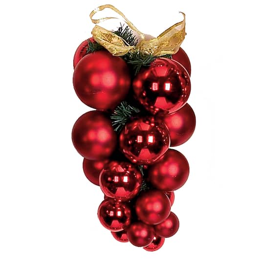 Red Teardrop Shatterproof Plastic Ball Christmas Ornament